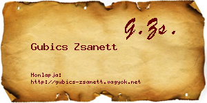 Gubics Zsanett névjegykártya